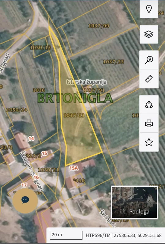 Građevinsko zemljište, Istra, brtonigla, 1315m2! 60€/m2! 
